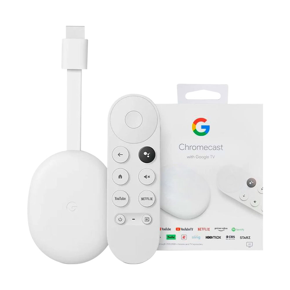  Google Chromecast con Google TV - Mira películas, ,  programas y TV en vivo en reproductor multimedia de transmisión 4K HDR,  búsqueda por voz, solo dispositivo Chromecast, nieve : Electrónica