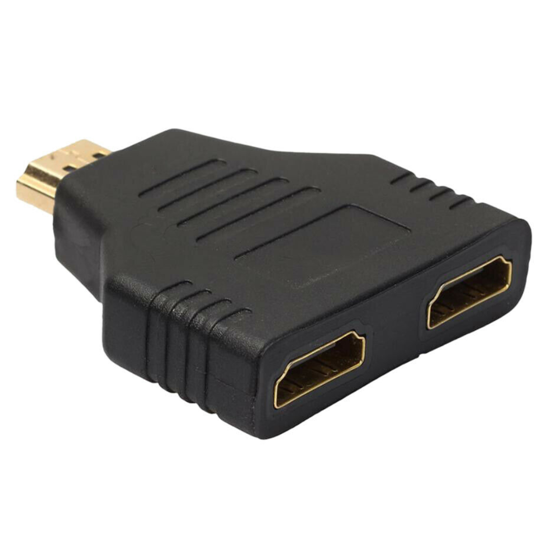 Divisor de cable HDMI 1 en 2 salidas HDMI Cable adaptador HDMI macho a  doble HDMI hembra 1 a 2 vías, compatible con dos televisores al mismo  tiempo
