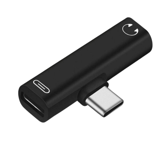 ADAPTADOR/OTG USB-C MACHO A CONVERTIDOR DE CARGA USB-C - JACK 3.5MM /  PINK-SILVER-BLACK - NANOTECH MARKET