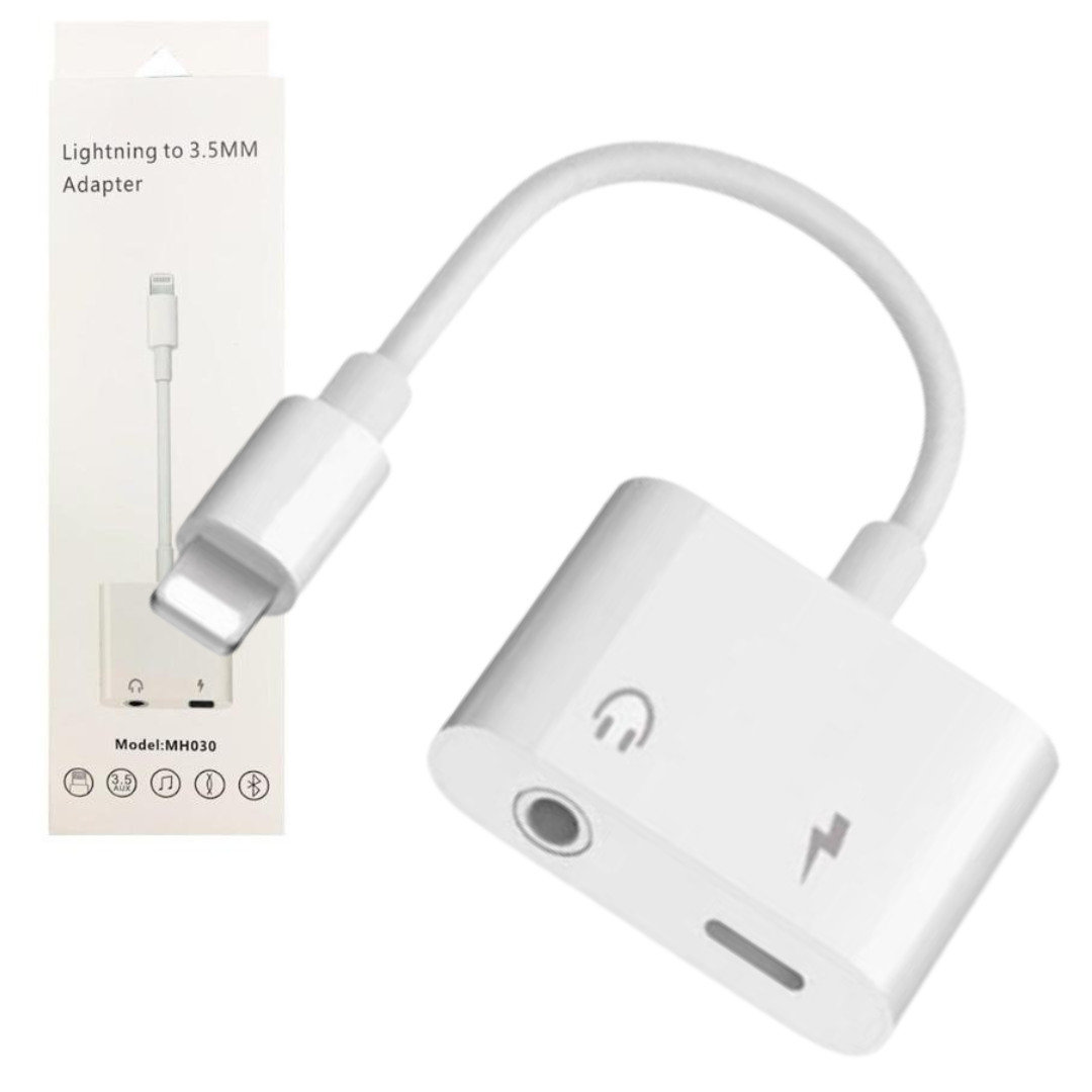 Adaptador Lightning a USB para iPhone/iPad + Jack 3,5 mm y Carga - Blanco -  Cargador para teléfono móvil - Los mejores precios