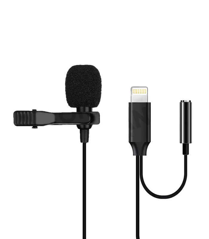 Micrófono Lavalier de grado profesional con adaptador compatible con iPhone  - Micrófono de solapa para iPhone X 11 12 13 14 Pro - Micrófono externo