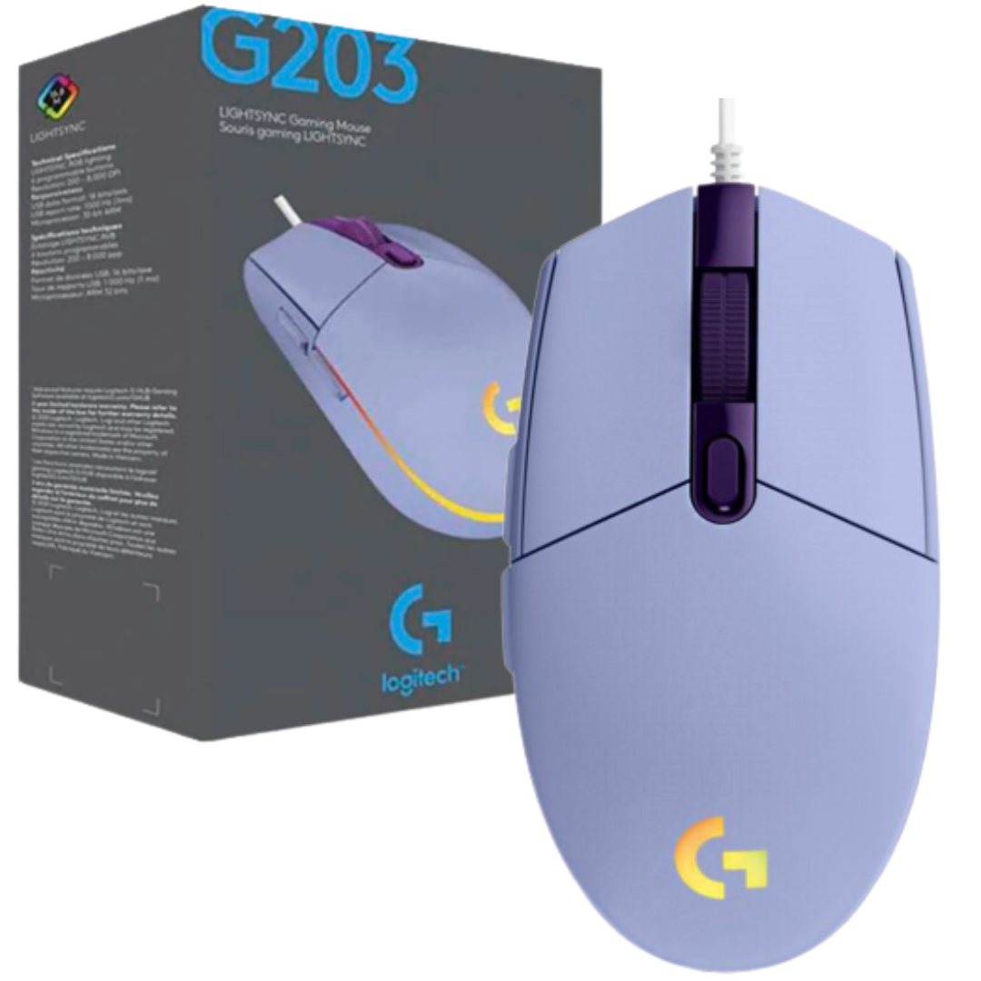 Souris gamer g203 lightsync gaming mouse noire Logitech