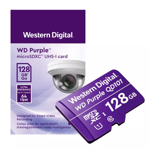 Tarjeta de memoria micro-SD 128 GB WD Purple™ Micro-SD 128 GB